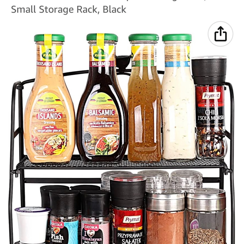 Brand new spice rack, organizer, foldable, black.